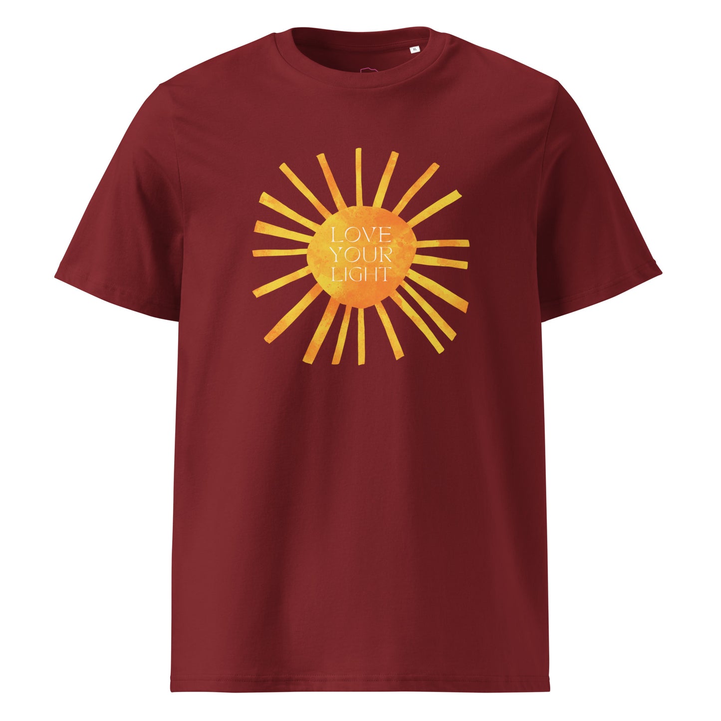 100% Organic Cotton Unisex T-Shirt - "Love Your Light" (Front)