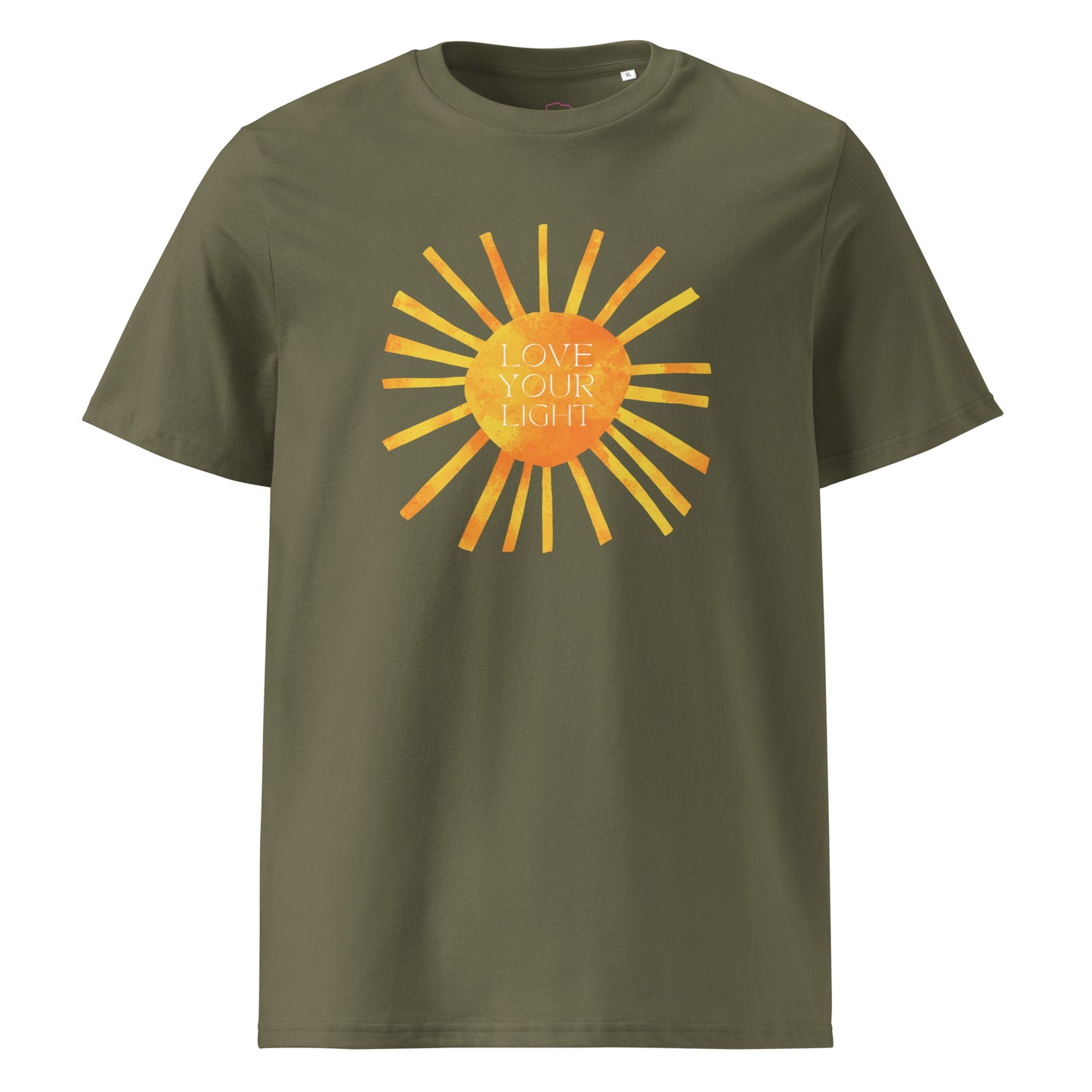 100% Organic Cotton Unisex T-Shirt - "Love Your Light" (Front)