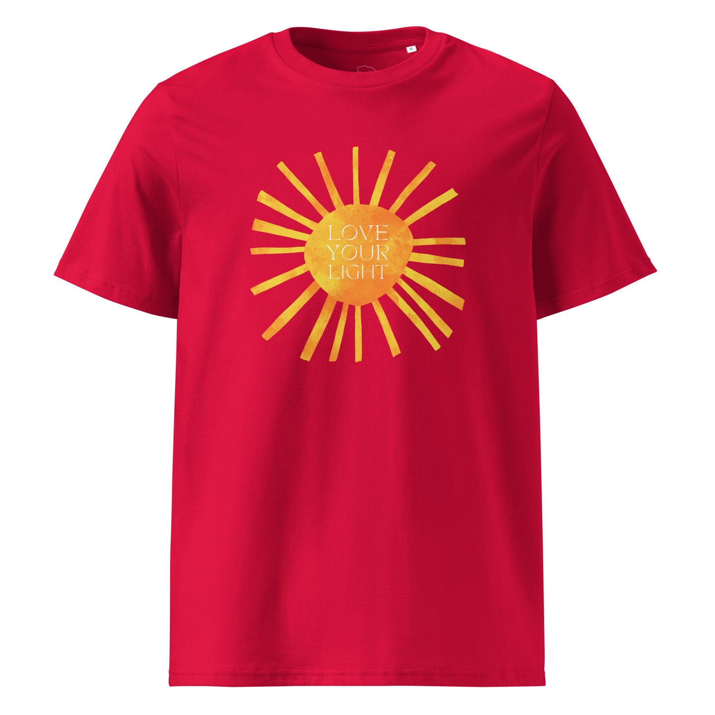 100% Organic Cotton Unisex T-Shirt - "Love Your Light" (Front)