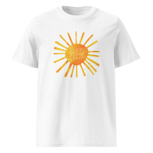 100% Organic Cotton Unisex T-Shirt - "Love Your Light" (Front)