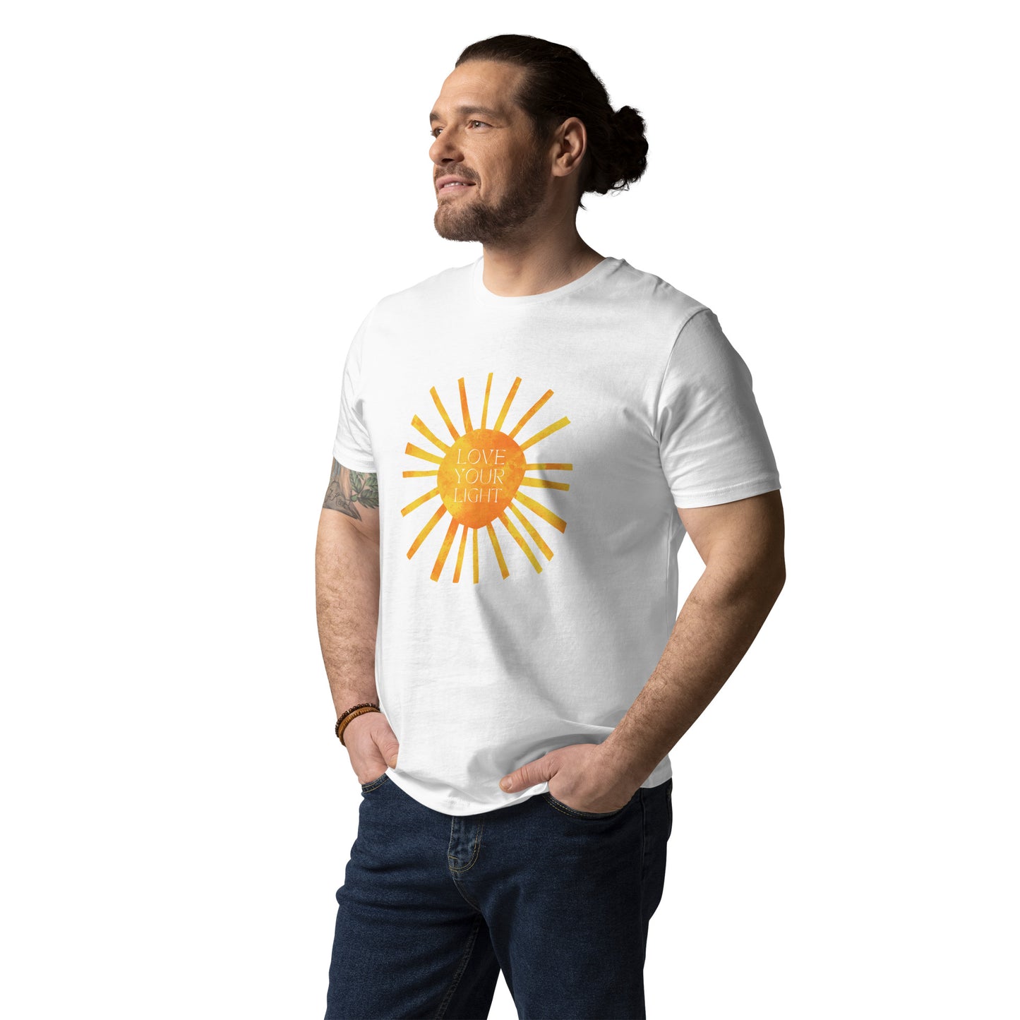 100% Organic Cotton Unisex T-Shirt - "Love Your Light" (Front)
