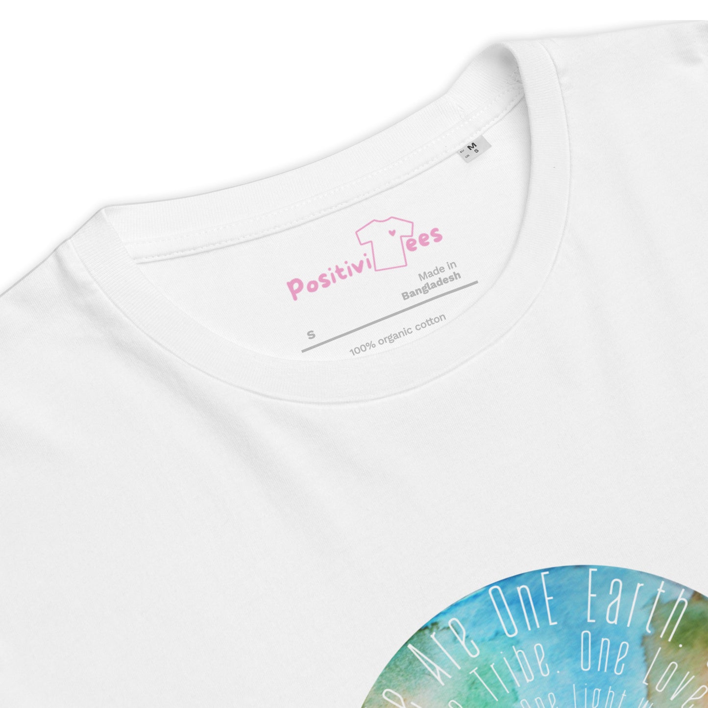 100% Organic Cotton Unisex T-Shirt - "We Are One Earth" (Front)